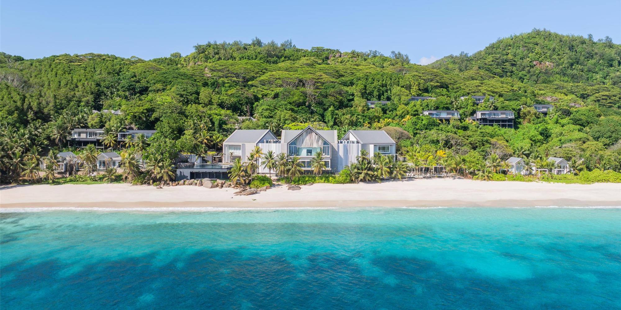 Private infinity pool villa at Cheval Blanc Seychelles on Anse Intendance beach