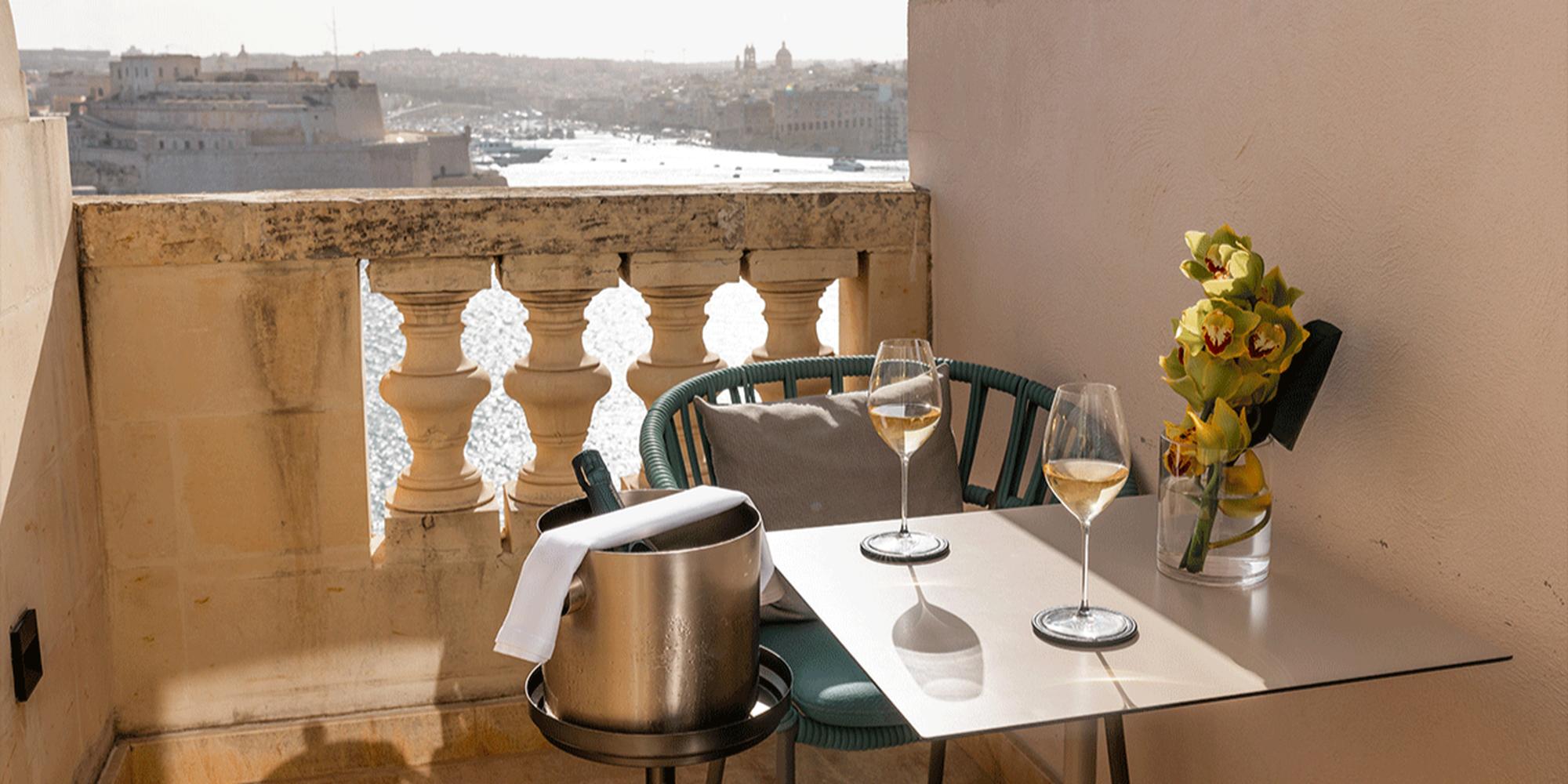A picture of a terrace that shows a scenic outdoor landscape at Iniala Harbour House, Malta. A view of a terrace that shows a scenic outdoor landscape at Iniala Harbour House, Malta.